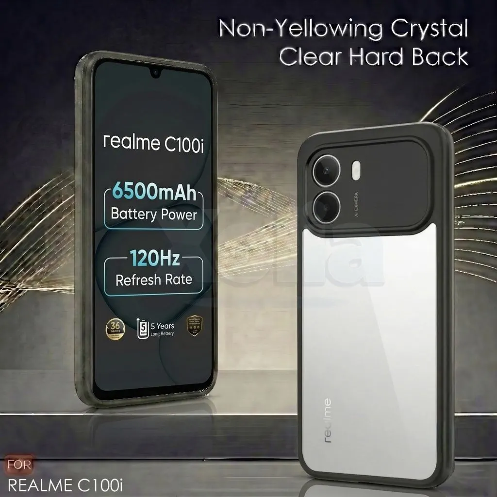 Xolia Back Cover for Realme C100i (Transparent, Black, Shock Proof, Plastic, Silicon, Pack of: 1) — image 2 of 4