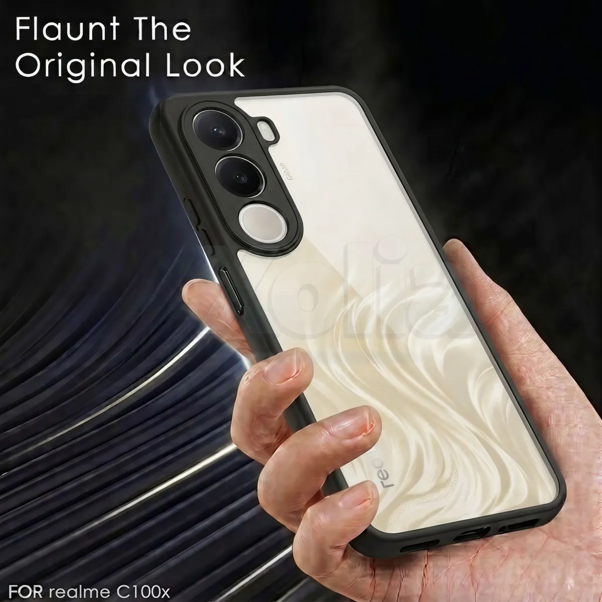 Xolia Back Cover for realme C100x (Transparent, Black, Shock Proof, Plastic, Silicon, Pack of: 1) — image 4 of 4