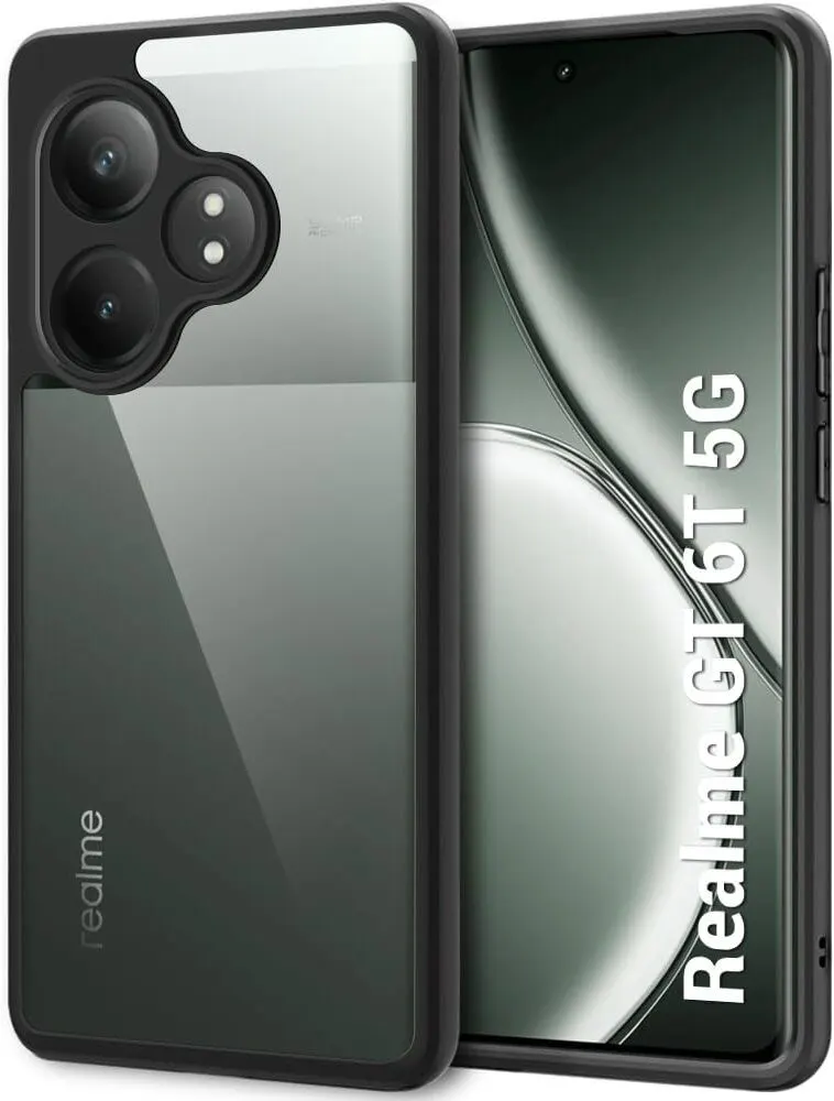 Micvir Back Cover for Realme GT 6T 5G (Transparent, Shock Proof, Plastic, Silicon, Pack of: 1)