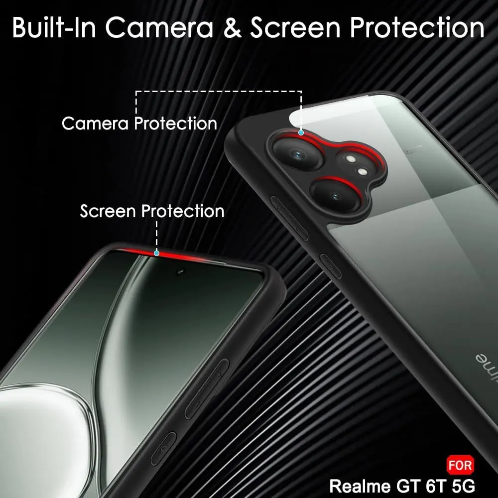 Micvir Back Cover for Realme GT 6T 5G (Transparent, Shock Proof, Plastic, Silicon, Pack of: 1) — image 3 of 5