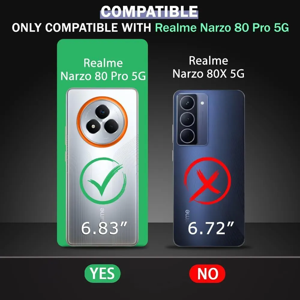 Micvir Back Cover for Realme Narzo 80 Pro 5G (Transparent, Black, Shock Proof, Pack of: 1) — image 2 of 2