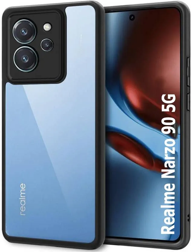 Xolia Back Cover for Realme Narzo 90 5G (Transparent, Black, Shock Proof, Pack of: 1)