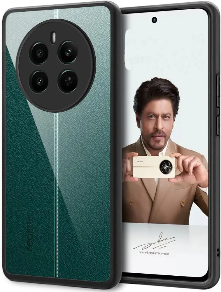 Micvir Back Cover for realme P1 5G (Transparent, Black, Shock Proof, Plastic, Silicon, Pack of: 1)