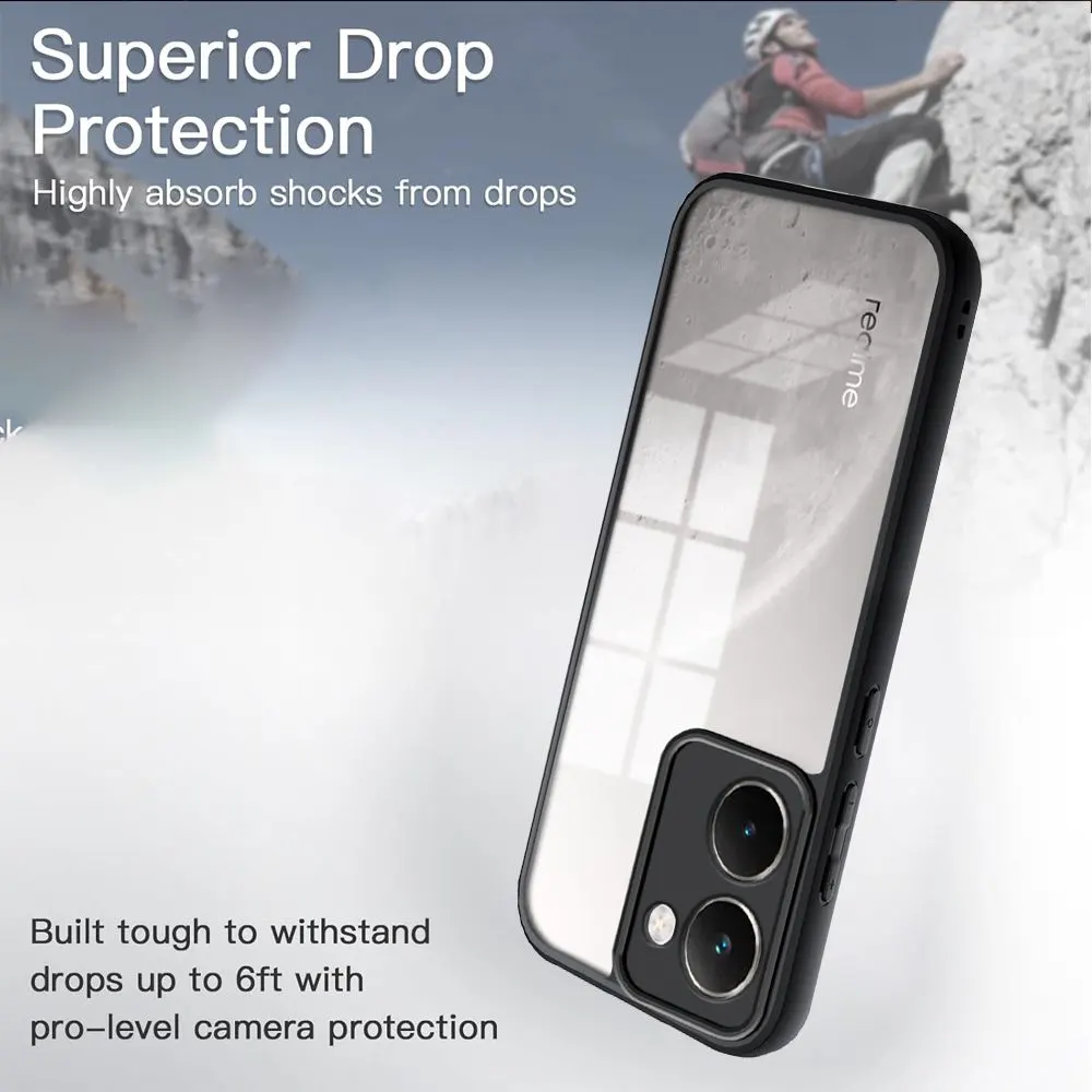 Micvir Back Cover for Realme P3 Ultra 5G (Transparent, Black, Shock Proof, Plastic, Silicon, Pack of: 1) — image 3 of 5