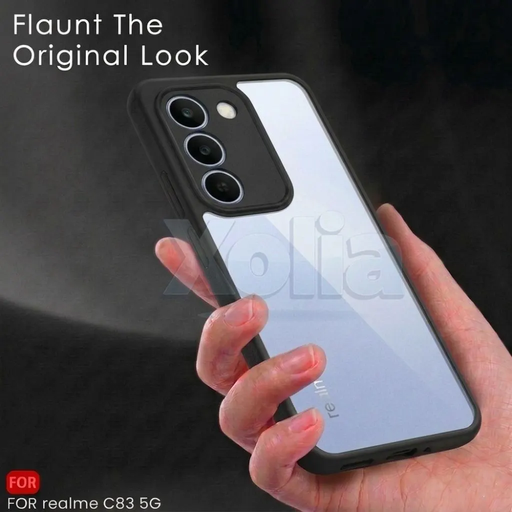 Xolia Back Cover for Realme P4 Lite 5G, Realme P4R (Transparent, Black, Shock Proof, Polycarbonate, Silicon, Pack of: 1) — image 4 of 4
