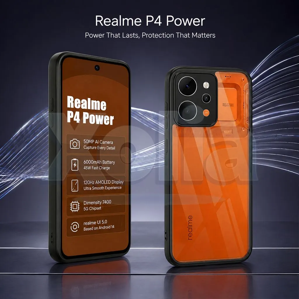 Xolia Back Cover for Realme P4 Power 5G (Transparent, Black, Shock Proof, Plastic, Silicon, Pack of: 1) — image 3 of 5