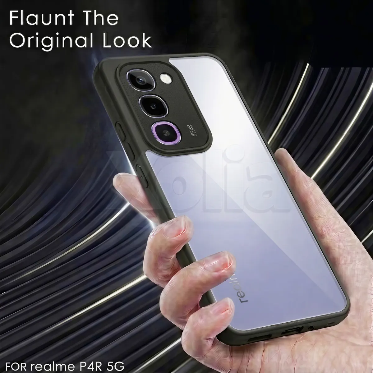 Xolia Back Cover for Realme P4r 5G (Transparent, Black, Shock Proof, Plastic, Silicon, Pack of: 1) — image 4 of 4