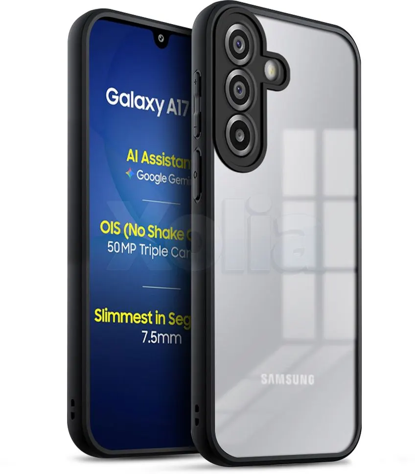 Xolia Back Cover for Samsung Galaxy A17 5G (Transparent, Black, Shock Proof, Pack of: 1)