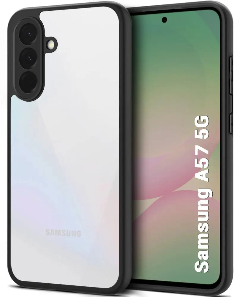 Xolia Back Cover for SAMSUNG Galaxy A57 5G (Transparent, Black, Shock Proof, Plastic, Silicon, Pack of: 1)