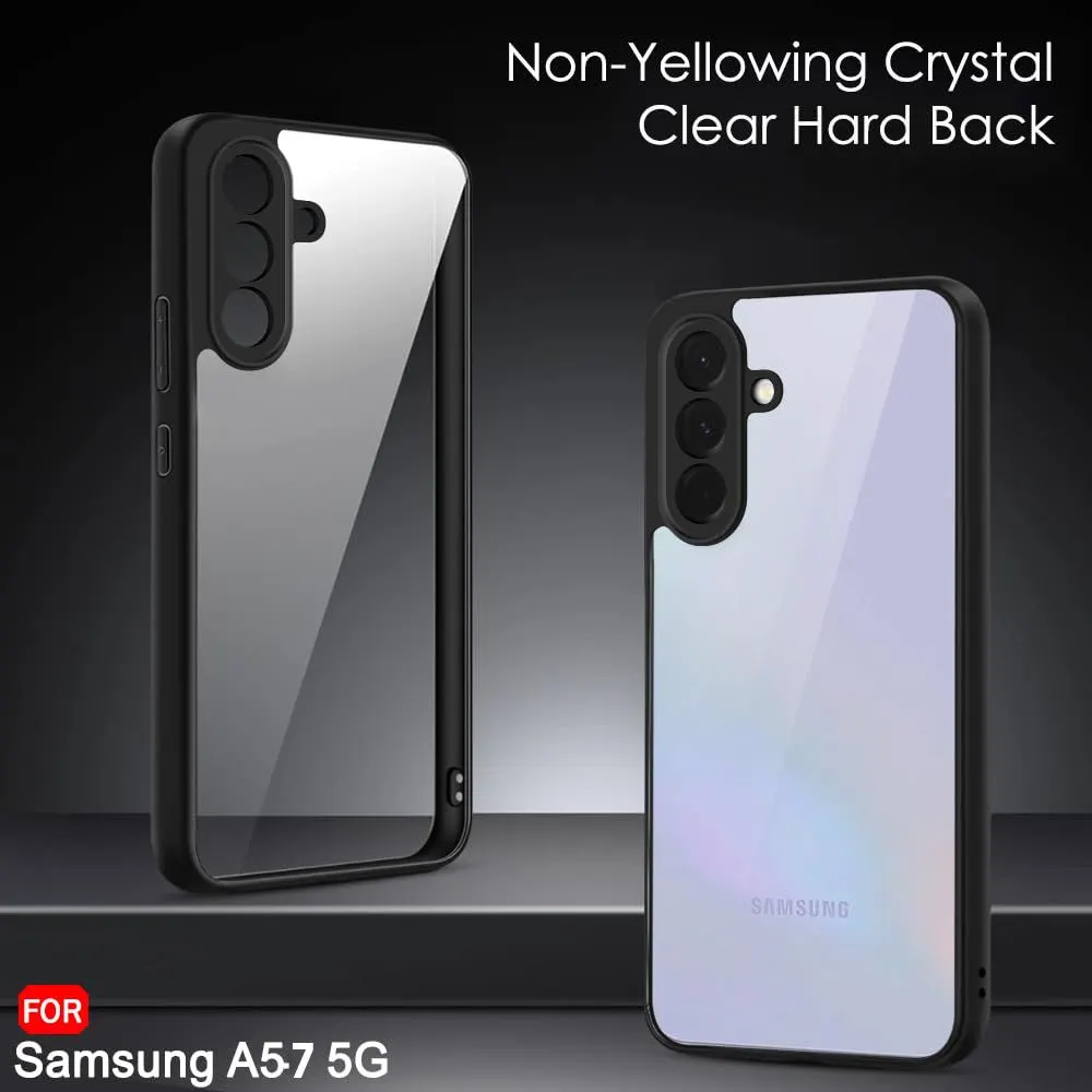 Xolia Back Cover for SAMSUNG Galaxy A57 5G (Transparent, Black, Shock Proof, Plastic, Silicon, Pack of: 1) — image 2 of 5