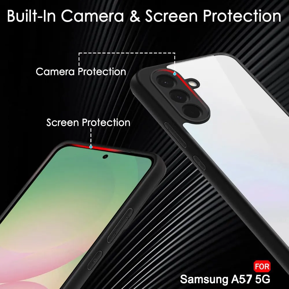 Xolia Back Cover for SAMSUNG Galaxy A57 5G (Transparent, Black, Shock Proof, Plastic, Silicon, Pack of: 1) — image 3 of 5
