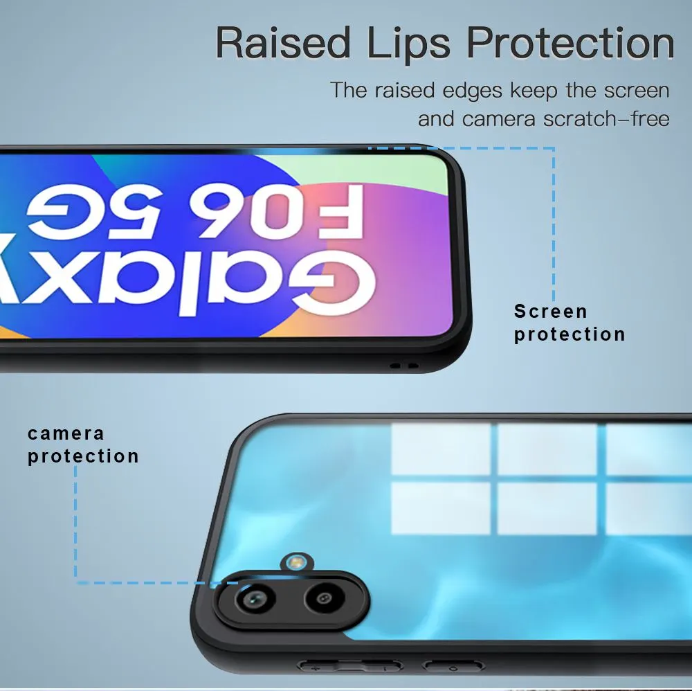 Micvir Back Cover for SAMSUNG Galaxy F06 5G (Transparent, Black, Shock Proof, Plastic, Silicon, Pack of: 1) — image 4 of 5