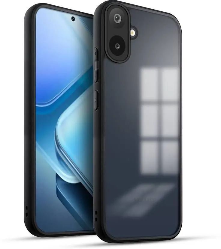 Micvir Back Cover for SAMSUNG Galaxy F07 5G (Transparent, Black, Shock Proof, Plastic, Silicon, Pack of: 1)