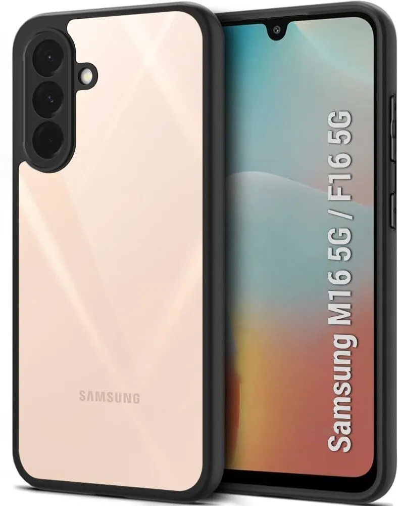 Micvir Back Cover for Samsung Galaxy M16 5G (Transparent, Black, Shock Proof, Pack of: 1)