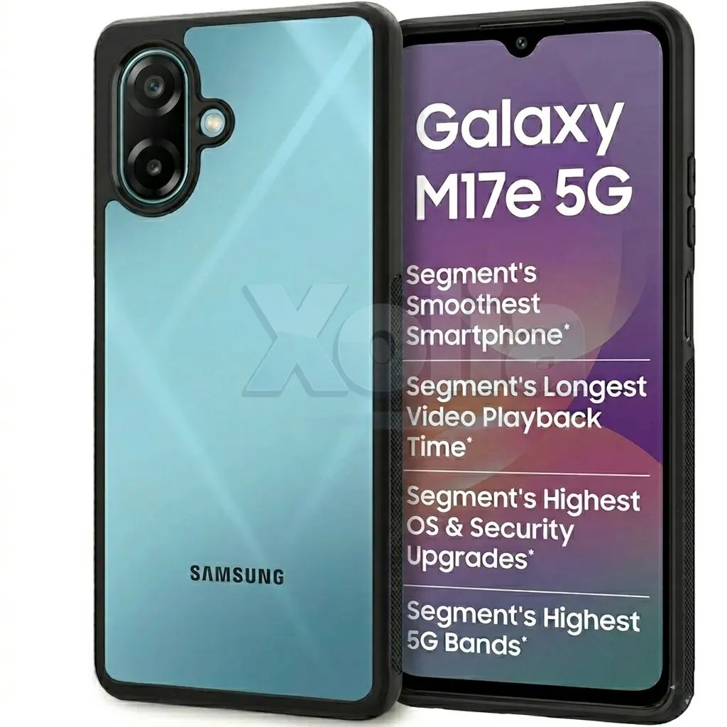 Xolia Back Cover for Samsung Galaxy M17e 5G (Transparent, Black, Shock Proof, Plastic, Silicon, Pack of: 1)