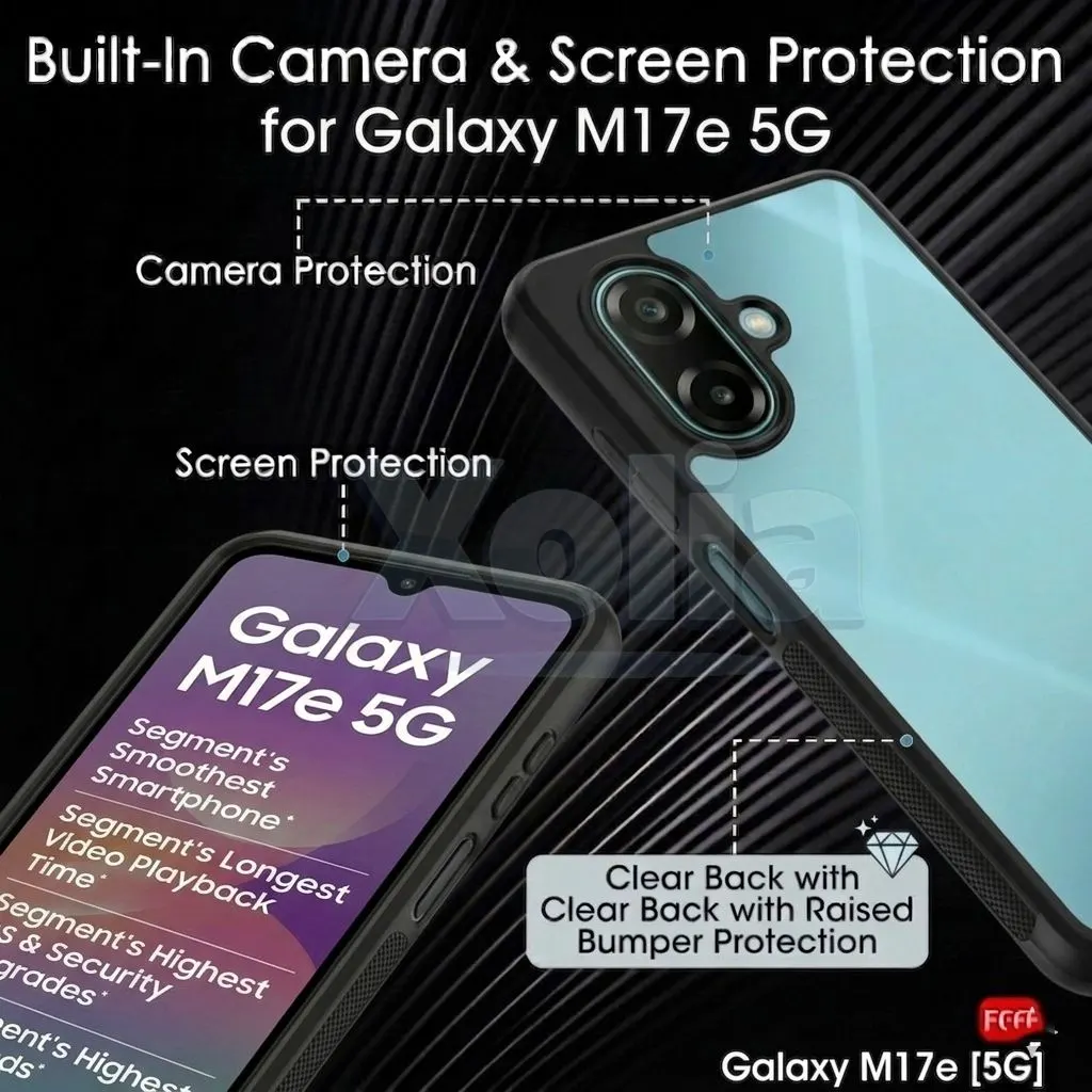 Xolia Back Cover for Samsung Galaxy M17e 5G (Transparent, Black, Shock Proof, Plastic, Silicon, Pack of: 1) — image 3 of 4