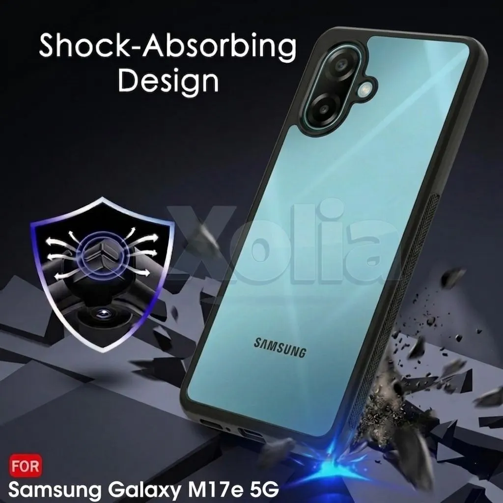Xolia Back Cover for Samsung Galaxy M17e 5G (Transparent, Black, Shock Proof, Plastic, Silicon, Pack of: 1) — image 4 of 4