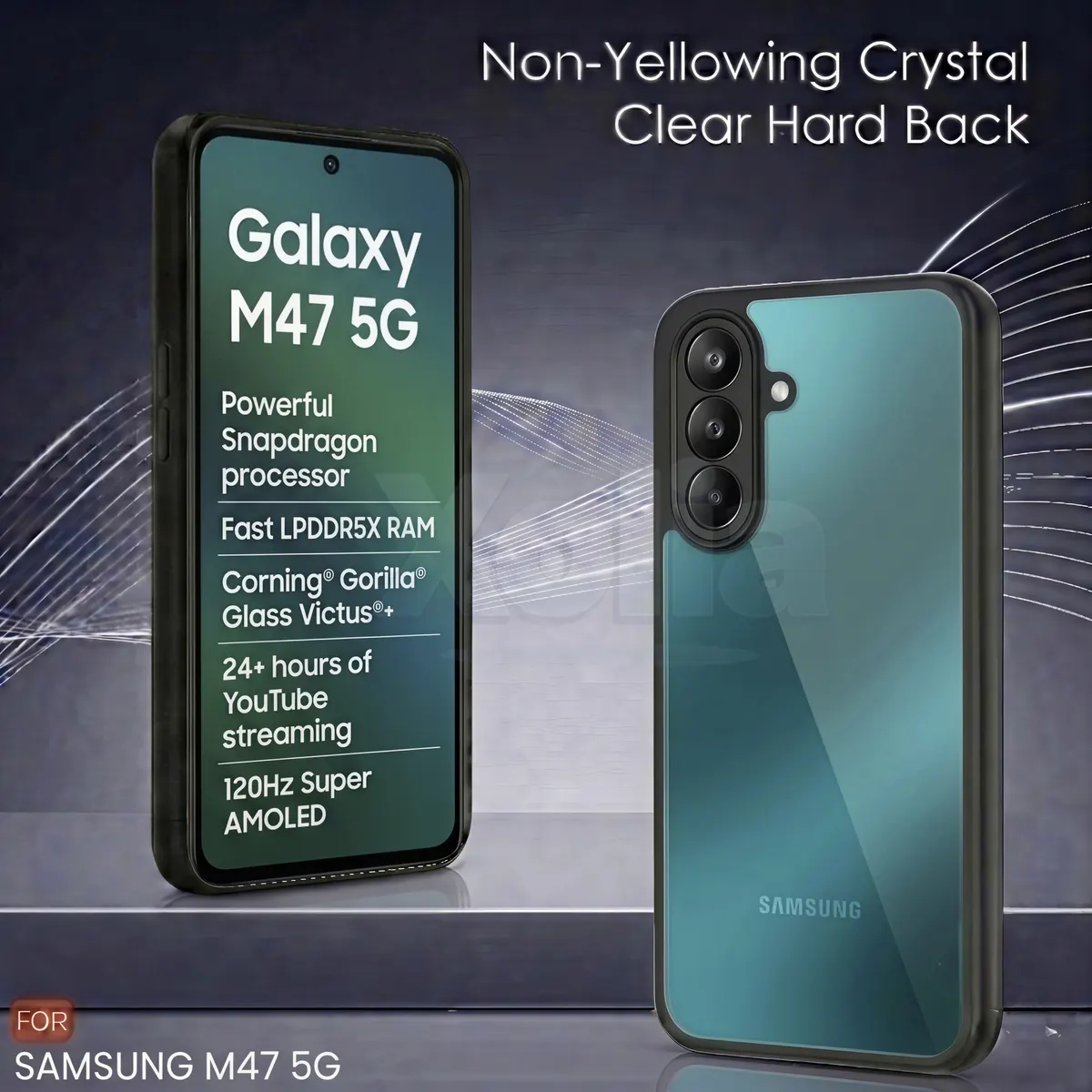 Xolia Back Cover for Samsung Galaxy M47 5G (Transparent, Black, Shock Proof, Plastic, Pack of: 1) — image 3 of 5