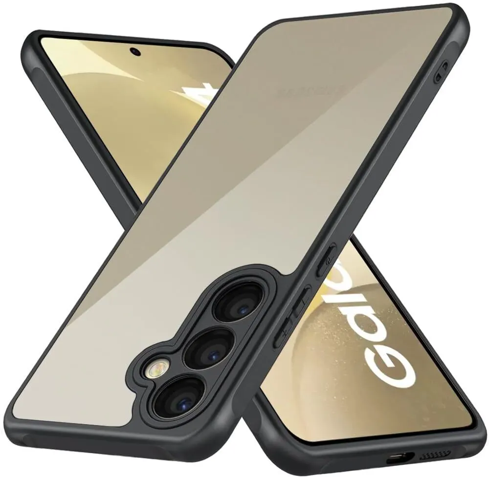 Micvir Back Cover for Samsung Galaxy S24 5G (Transparent, Black, Shock Proof, Plastic, Silicon, Pack of: 1)