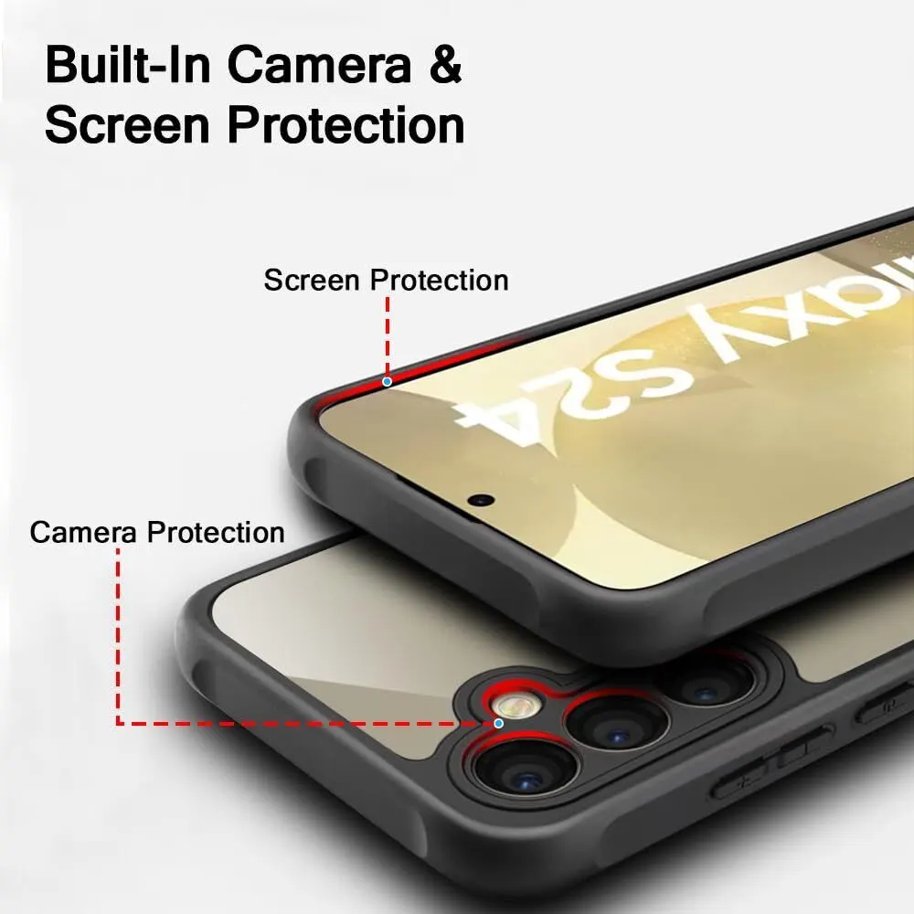 Micvir Back Cover for Samsung Galaxy S24 5G (Transparent, Black, Shock Proof, Plastic, Silicon, Pack of: 1) — image 4 of 5