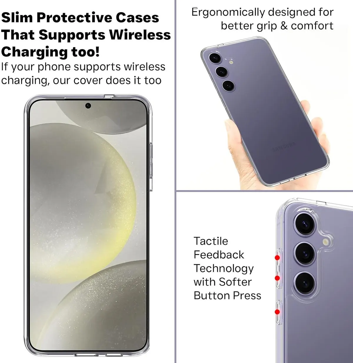 Micvir Back Cover for Samsung Galaxy S24 5G (Transparent, Shock Proof, Plastic, Silicon, Pack of: 1) — image 4 of 5