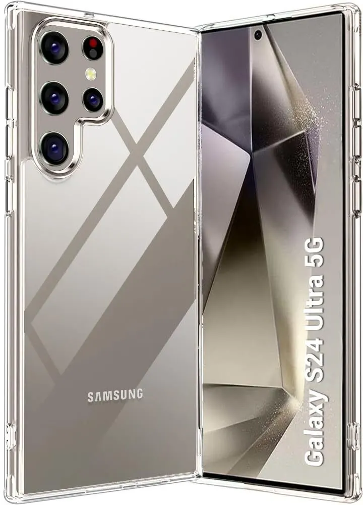 Micvir Back Cover for Samsung Galaxy S24 Ultra 5G (Transparent, Plastic, Silicon, Pack of: 1)