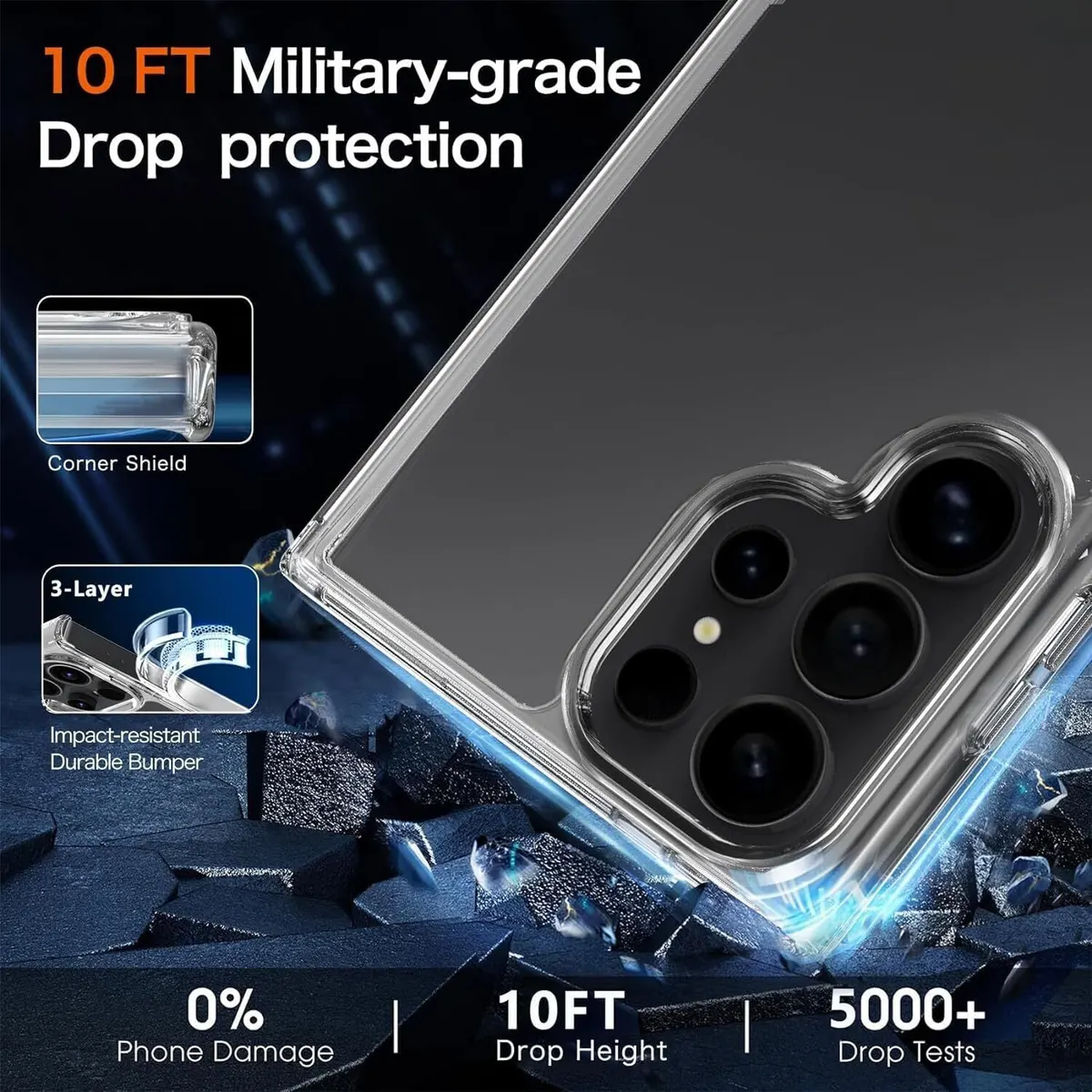 Micvir Back Cover for Samsung Galaxy S24 Ultra 5G (Transparent, Plastic, Silicon, Pack of: 1) — image 3 of 4