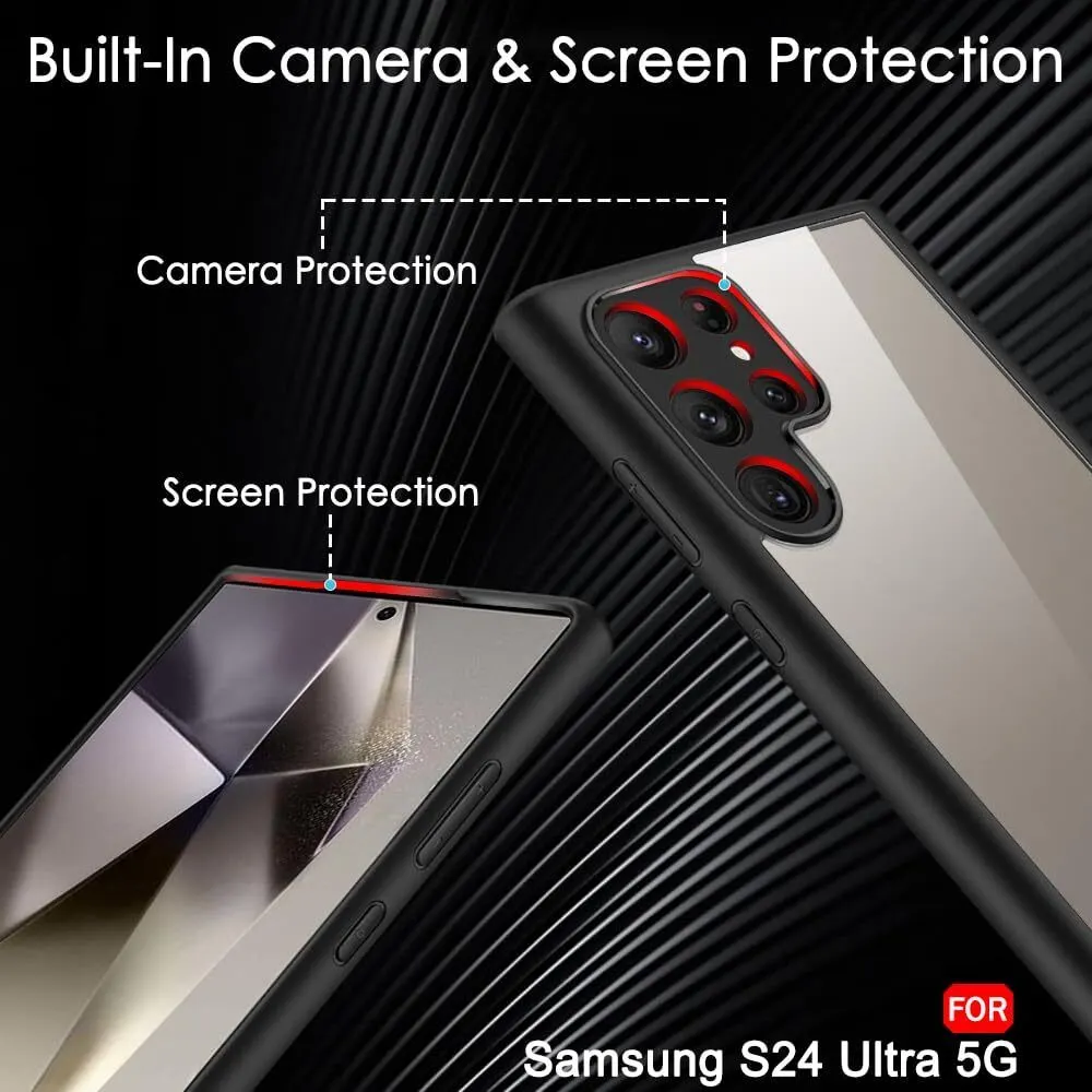 Micvir Back Cover for Samsung Galaxy S24 Ultra 5G (Transparent, Black, Shock Proof, Plastic, Pack of: 1) — image 3 of 5