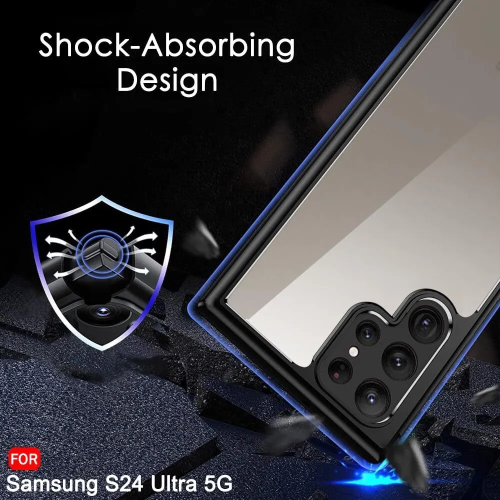 Micvir Back Cover for Samsung Galaxy S24 Ultra 5G (Transparent, Black, Shock Proof, Plastic, Pack of: 1) — image 4 of 5