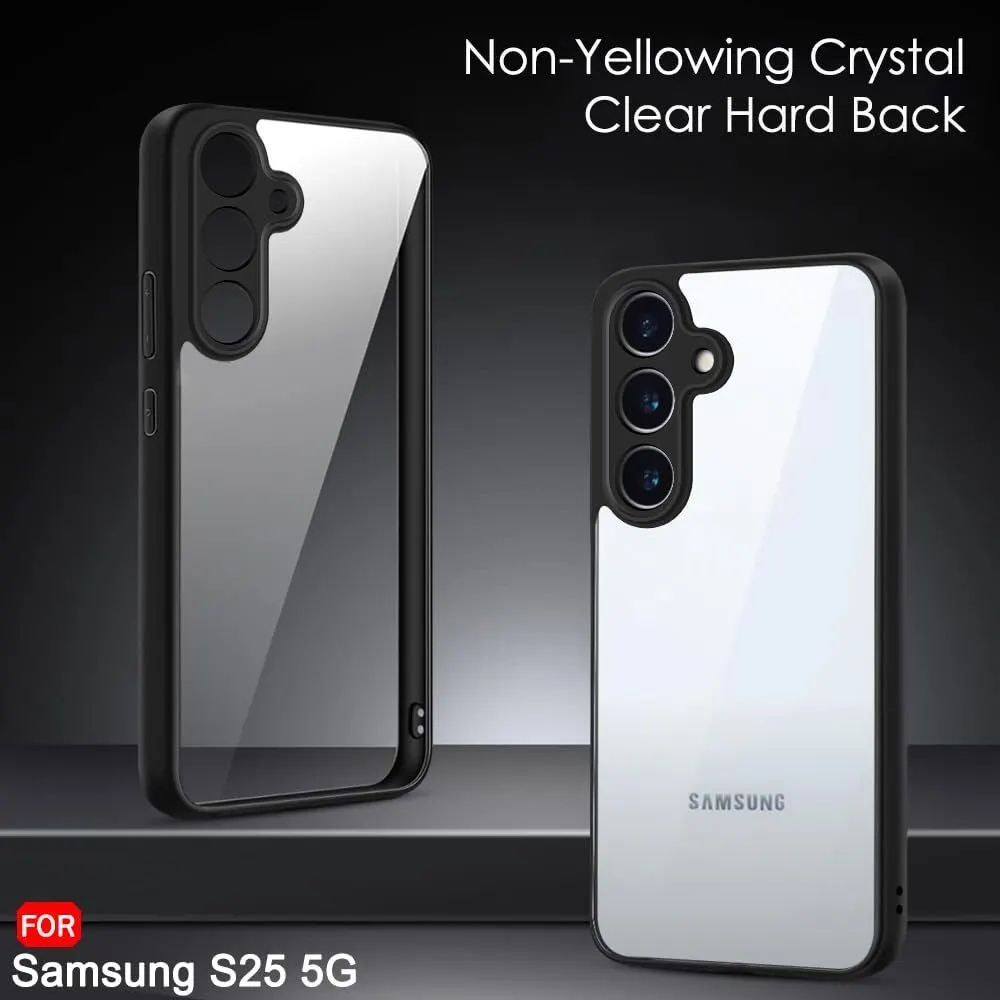 Micvir Back Cover for Samsung Galaxy S25 5G (Transparent, Black, Shock Proof, Plastic, Silicon, Pack of: 1) — image 2 of 5