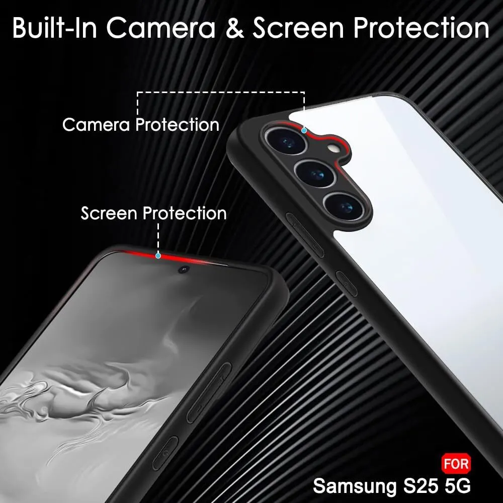 Micvir Back Cover for Samsung Galaxy S25 5G (Transparent, Black, Shock Proof, Plastic, Silicon, Pack of: 1) — image 3 of 5