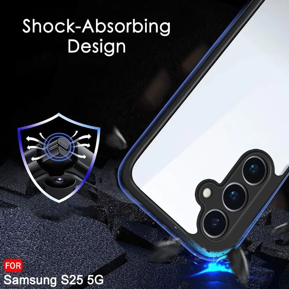 Micvir Back Cover for Samsung Galaxy S25 5G (Transparent, Black, Shock Proof, Plastic, Silicon, Pack of: 1) — image 4 of 5