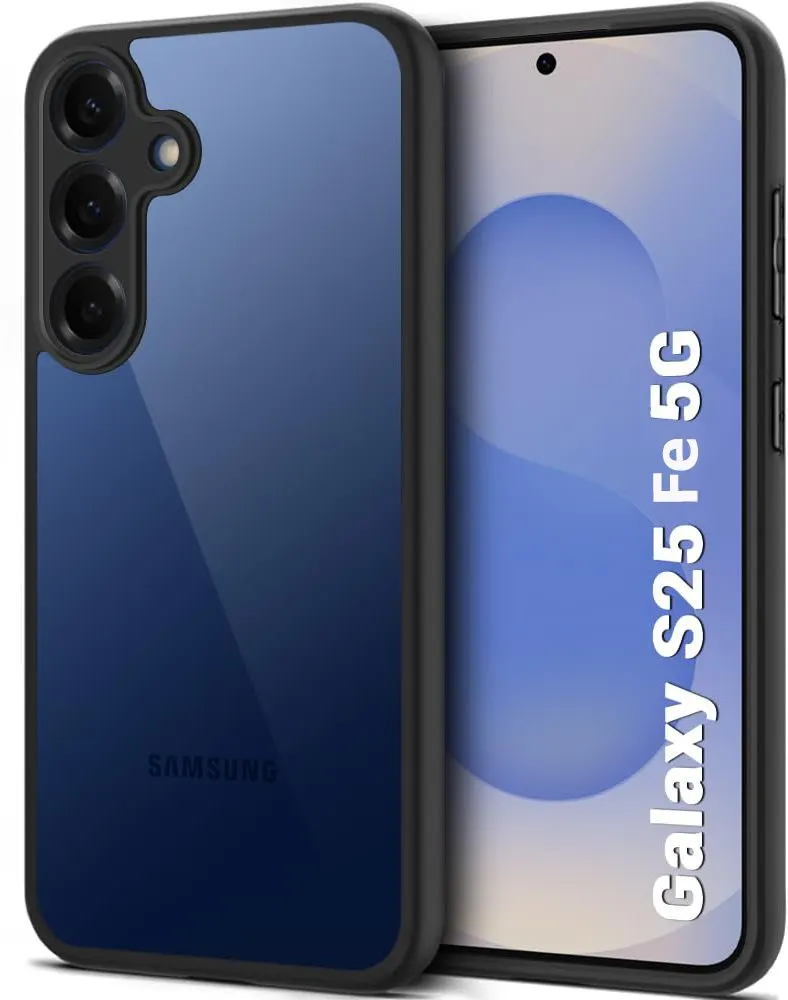 Micvir Back Cover for Samsung Galaxy S25 FE 5G (Transparent, Black, Shock Proof, Plastic, Silicon, Pack of: 1)