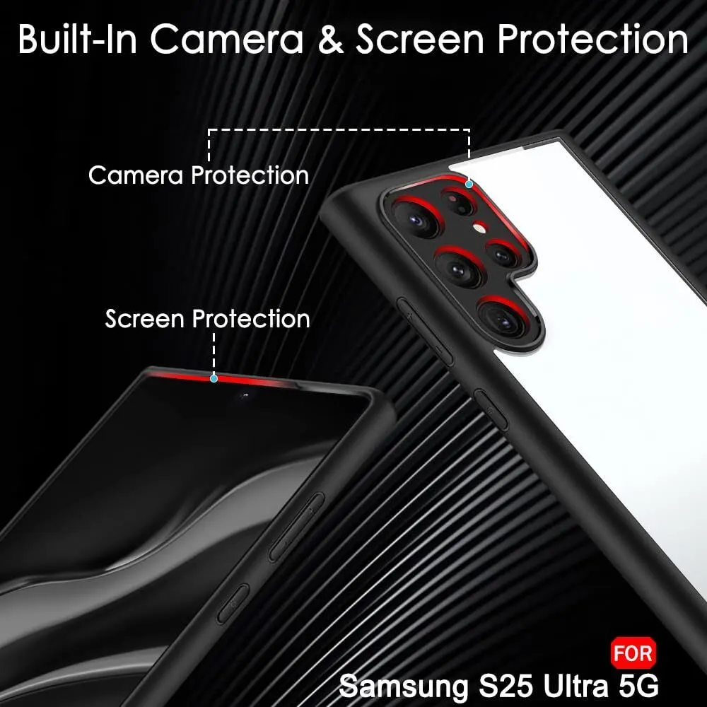 Micvir Back Cover for Samsung Galaxy S25 Ultra 5G (Transparent, Black, Shock Proof, Plastic, Silicon, Pack of: 1) — image 3 of 5