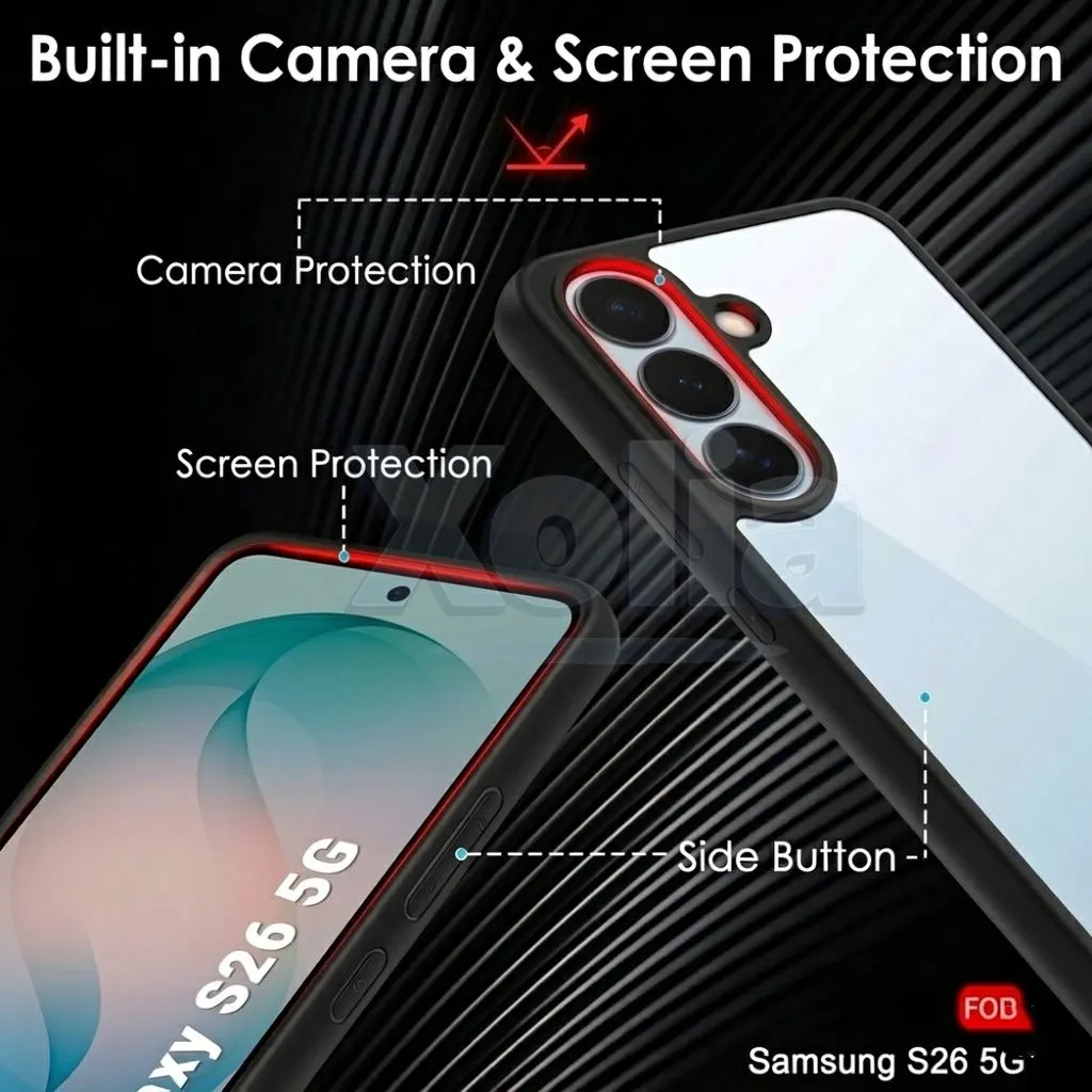 Xolia Back Cover for Samsung Galaxy S26 5G (Transparent, Black, Shock Proof, Plastic, Silicon, Pack of: 1) — image 3 of 4