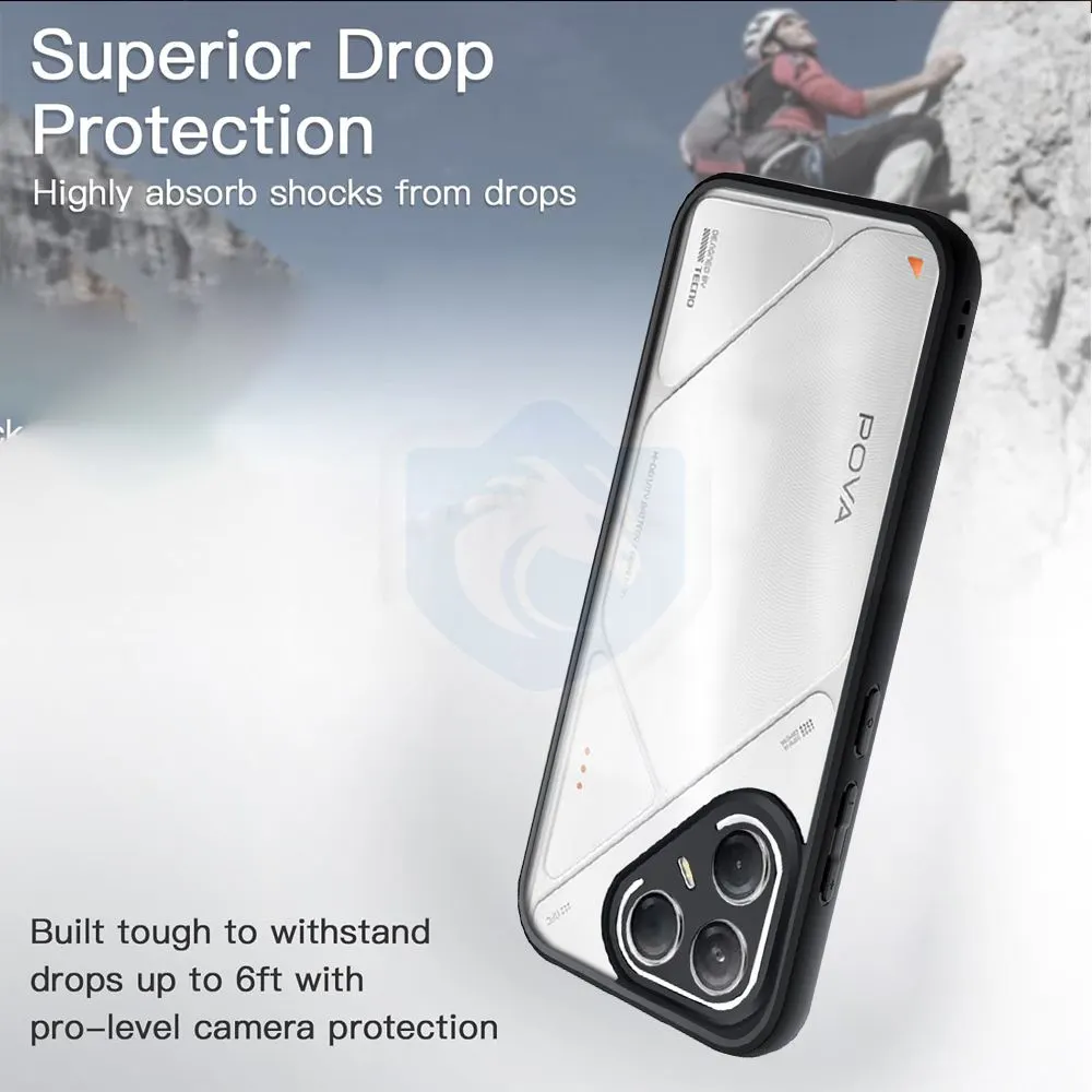 Micvir Back Cover for Tecno Pova 7 5G (Transparent, Black, Shock Proof, Pack of: 1) — image 3 of 5