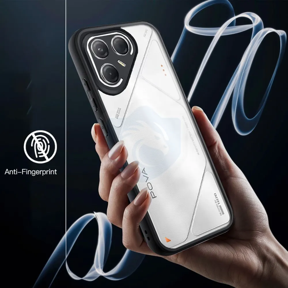 Micvir Back Cover for Tecno Pova 7 Pro 5G (Transparent, Black, Shock Proof, Plastic, Silicon, Pack of: 1) — image 2 of 5