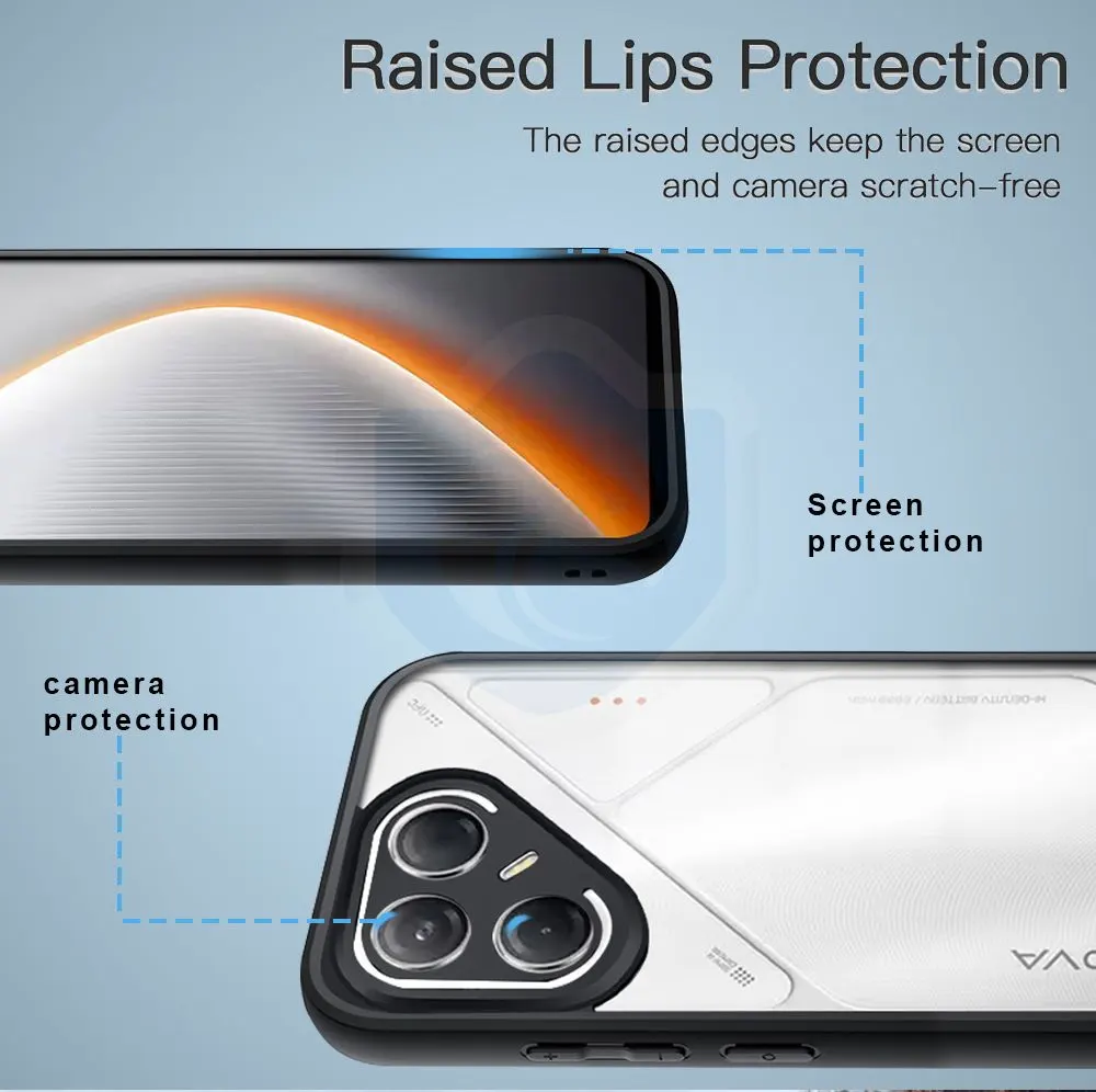 Micvir Back Cover for Tecno Pova 7 Pro 5G (Transparent, Black, Shock Proof, Plastic, Silicon, Pack of: 1) — image 4 of 5