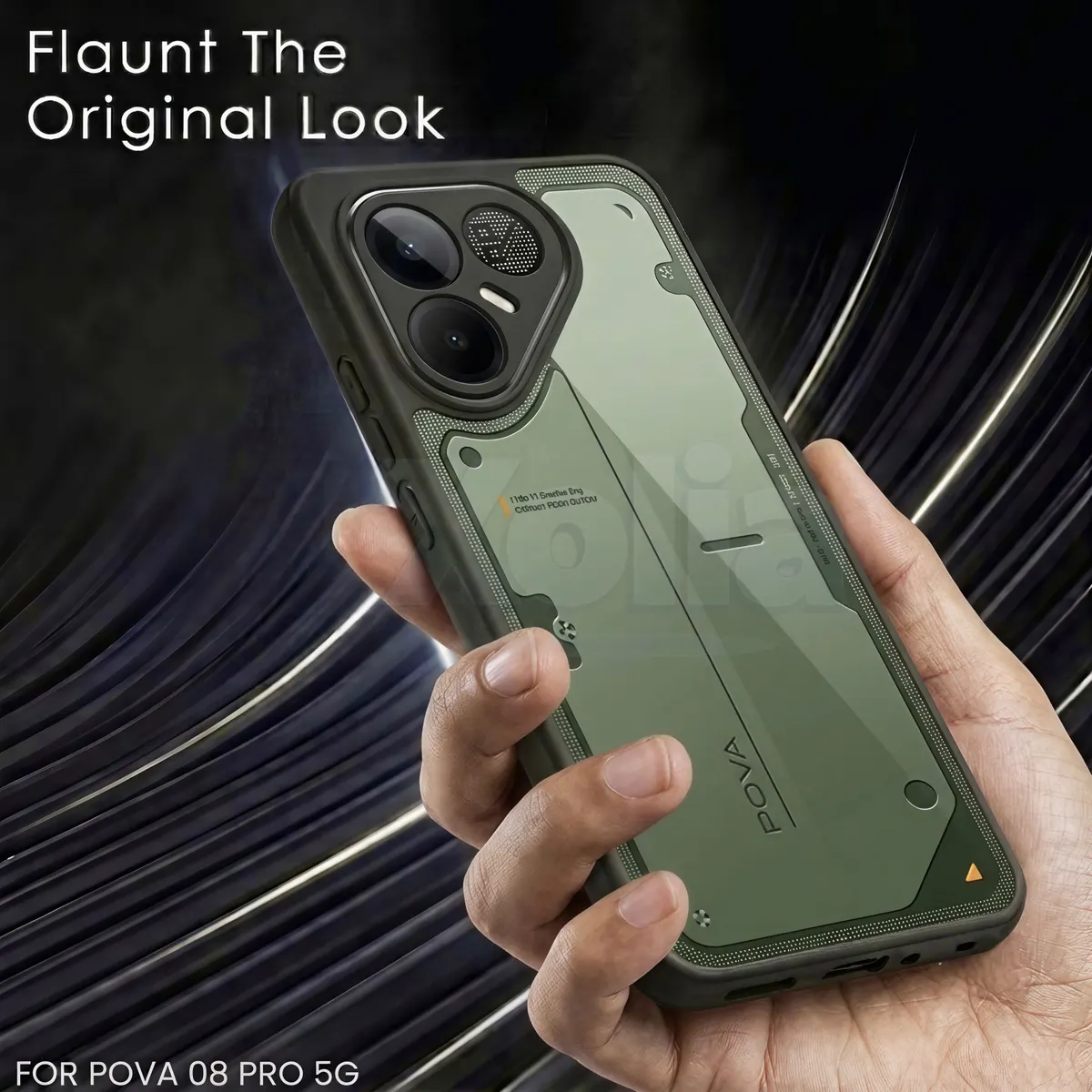 Xolia Back Cover for Tecno Pova 8 Pro 5G (Transparent, Black, Shock Proof, Plastic, Silicon, Pack of: 1) — image 4 of 4