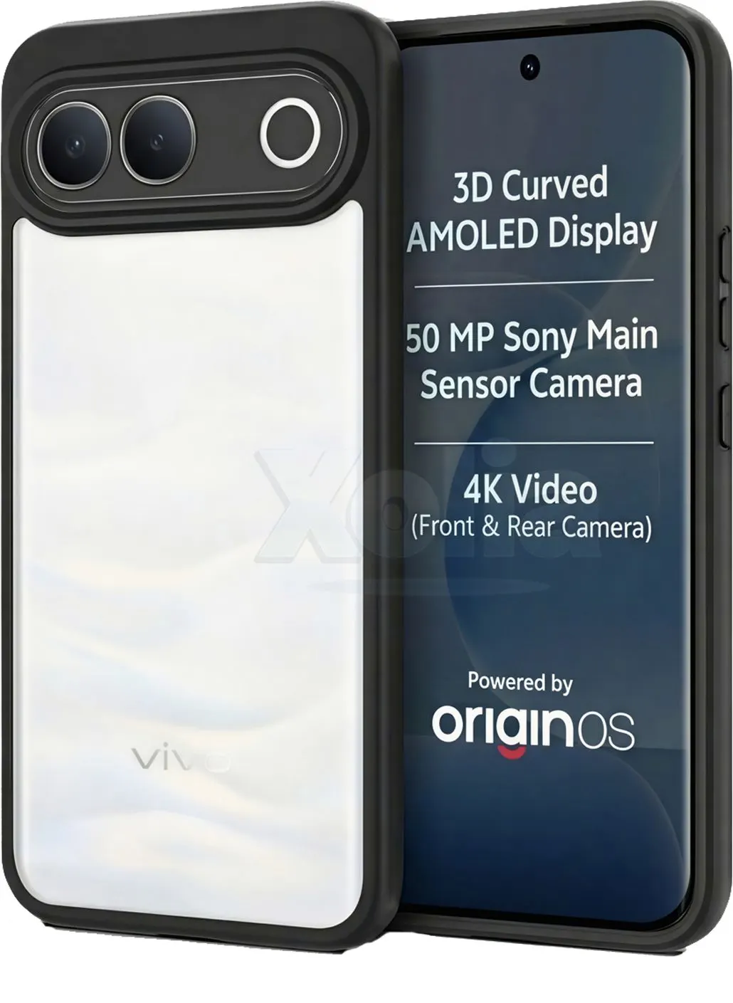 Xolia Back Cover for vivo S2 (Transparent, Black, Shock Proof, Plastic, Silicon, Pack of: 1)