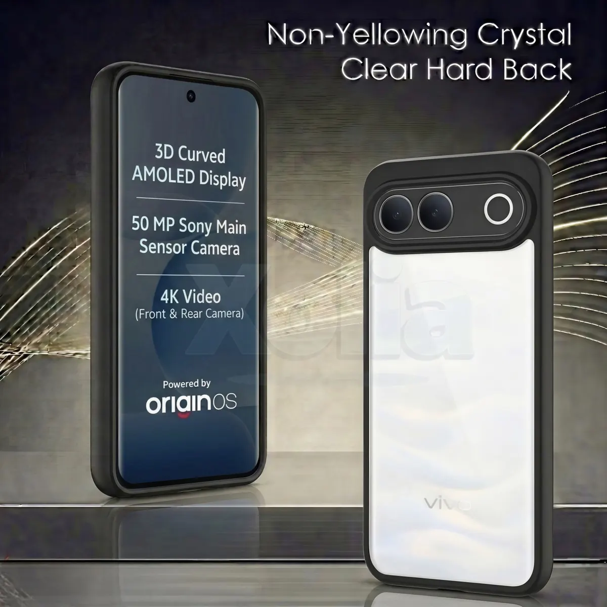 Xolia Back Cover for vivo S2 (Transparent, Black, Shock Proof, Plastic, Silicon, Pack of: 1) — image 2 of 4