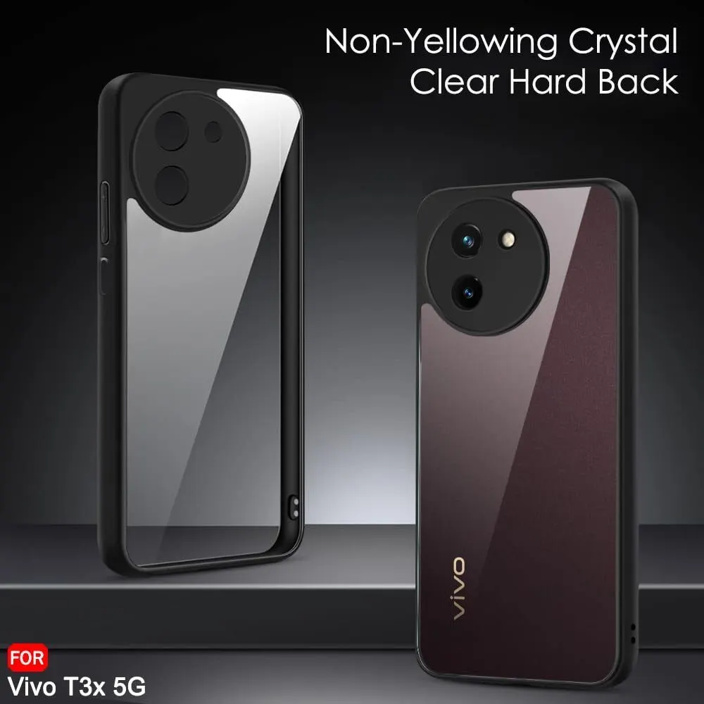 Micvir Back Cover for Vivo T3X 5G (Transparent, Black, Shock Proof, Pack of: 1) — image 2 of 5