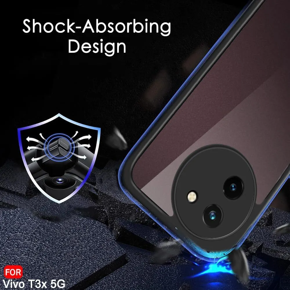 Micvir Back Cover for Vivo T3X 5G (Transparent, Black, Shock Proof, Pack of: 1) — image 4 of 5