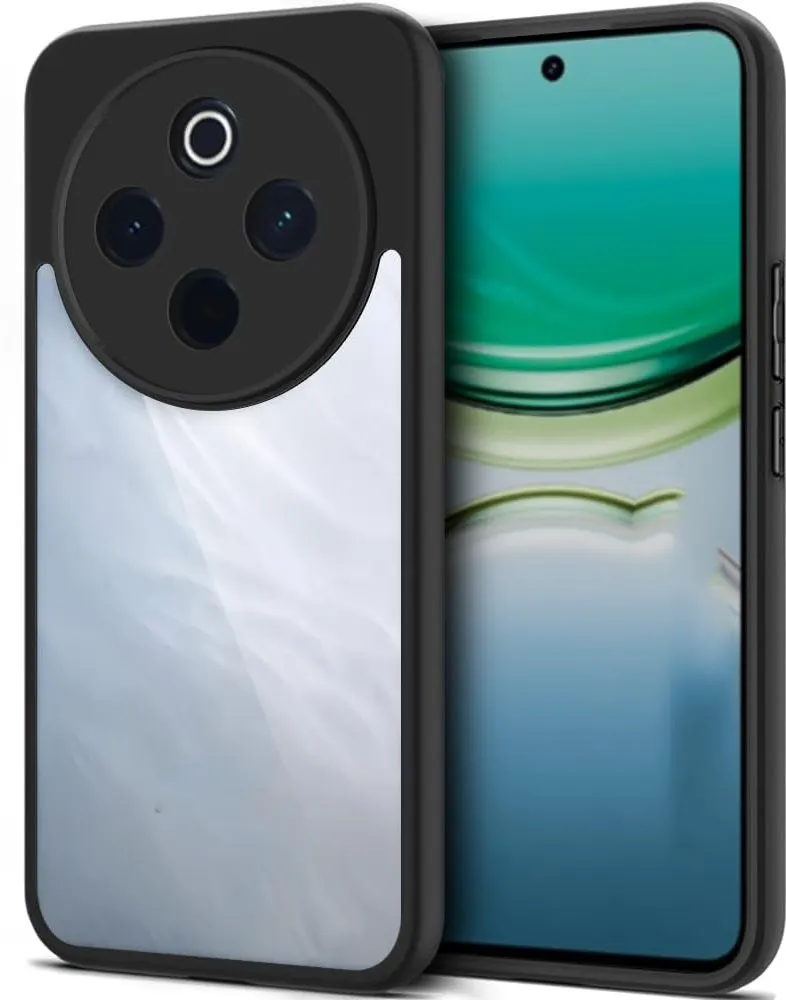 Micvir Back Cover for vivo T4 5G (Transparent, Black, Shock Proof, Plastic, Silicon, Pack of: 1)