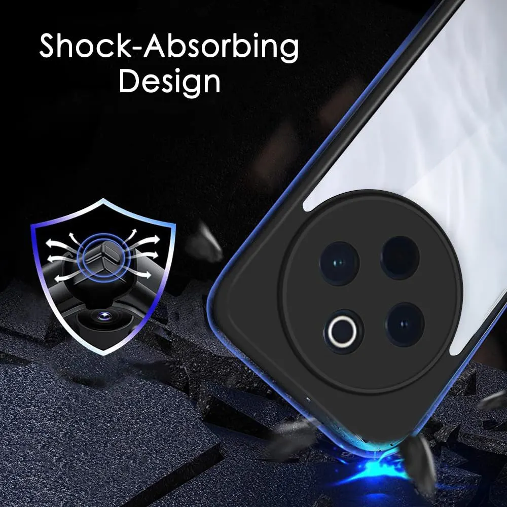 Micvir Back Cover for vivo T4 5G (Transparent, Black, Shock Proof, Plastic, Silicon, Pack of: 1) — image 4 of 5