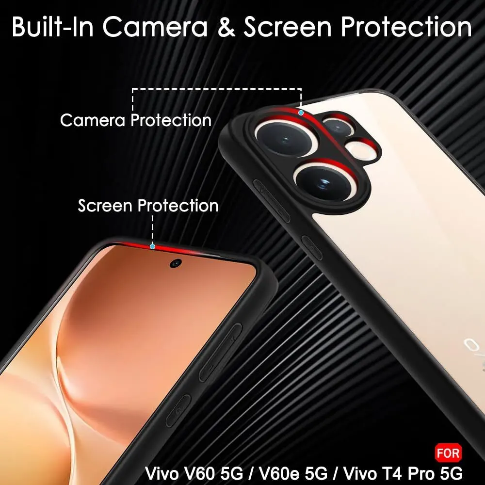 Micvir Back Cover for Vivo T4 Pro 5G (Transparent, Black, Shock Proof, Plastic, Silicon, Pack of: 1) — image 4 of 5