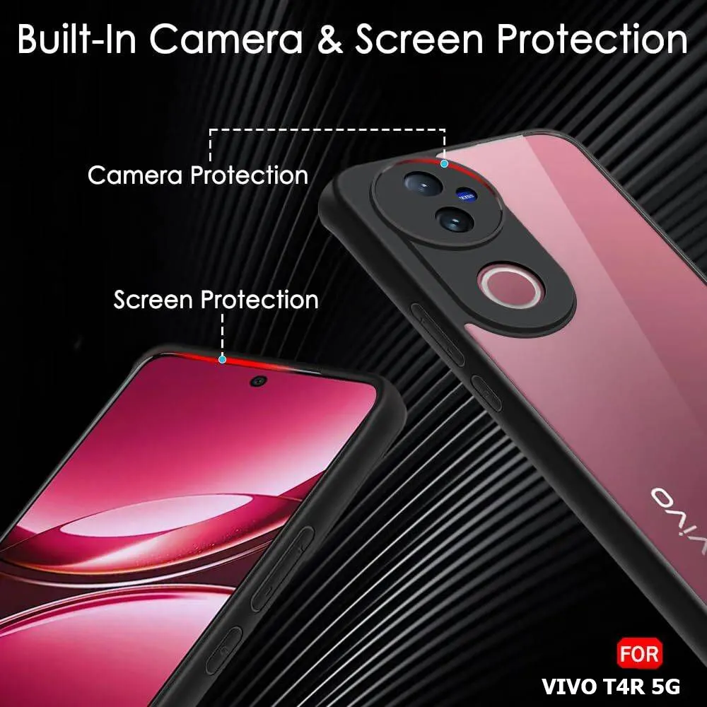 Micvir Back Cover for Vivo T4R 5G (Transparent, Black, Shock Proof, Plastic, Silicon, Pack of: 1) — image 3 of 5