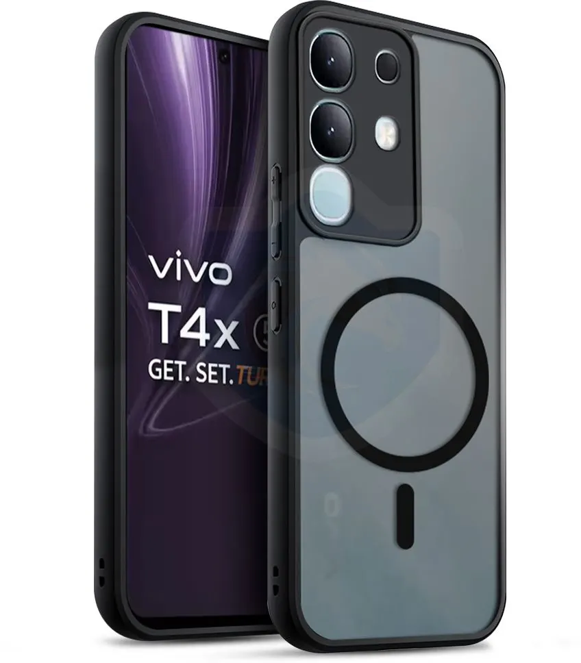 Micvir Back Cover for vivo T4x 5G, Vivo y31 Pro 5G, Iqoo Z10X 5G (Black, Shock Proof, Polycarbonate, Pack of: 1)