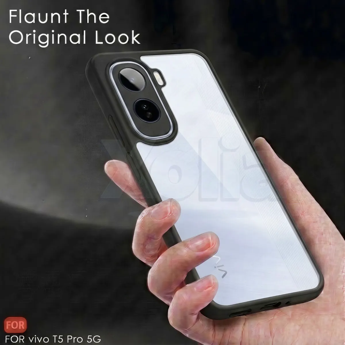 Xolia Back Cover for Vivo T5 Pro 5G (Transparent, Black, Shock Proof, Plastic, Silicon, Pack of: 1) — image 5 of 5