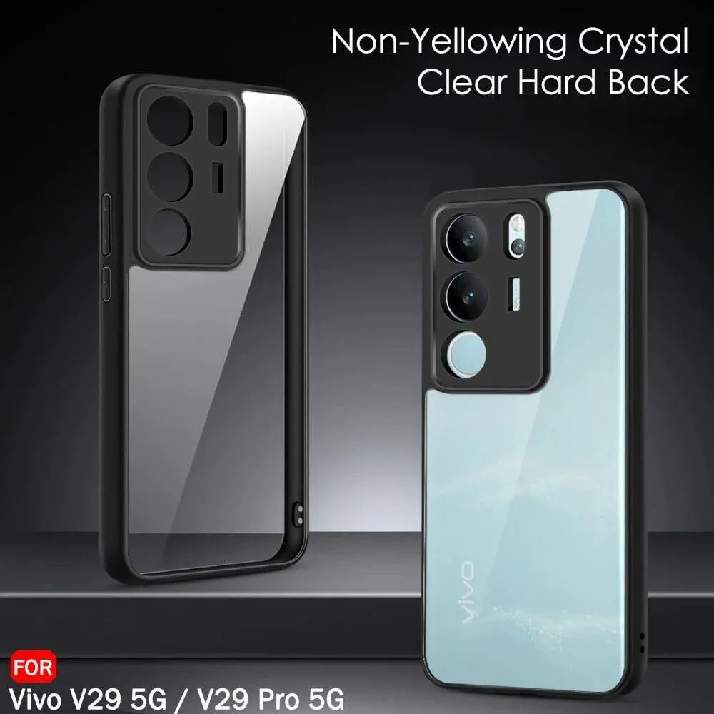Micvir Back Cover for V29 Pro 5G (Transparent, Black, Shock Proof, Plastic, Silicon, Pack of: 1) — image 2 of 5